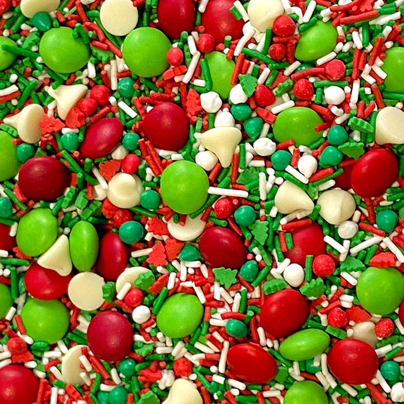Fancy Sprinkles Limited Edition Holiday Baking Confetti Sprinkles and Chocolate Pieces, Candy-Coated Chocolatey Morsels, Christmas Tree Pieces, Vanilla Chips 8 oz Bag (2 Pack) - Image 2
