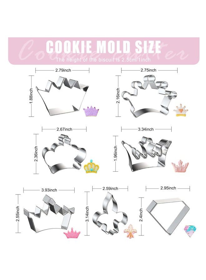 Zade Queen Crown Cookie Cutter Set, Stainless Steel Crown Fondant Cutters (Crown Cookie Cutters Set) - Image 2