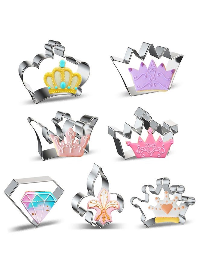 Zade Queen Crown Cookie Cutter Set, Stainless Steel Crown Fondant Cutters (Crown Cookie Cutters Set) - Image 1