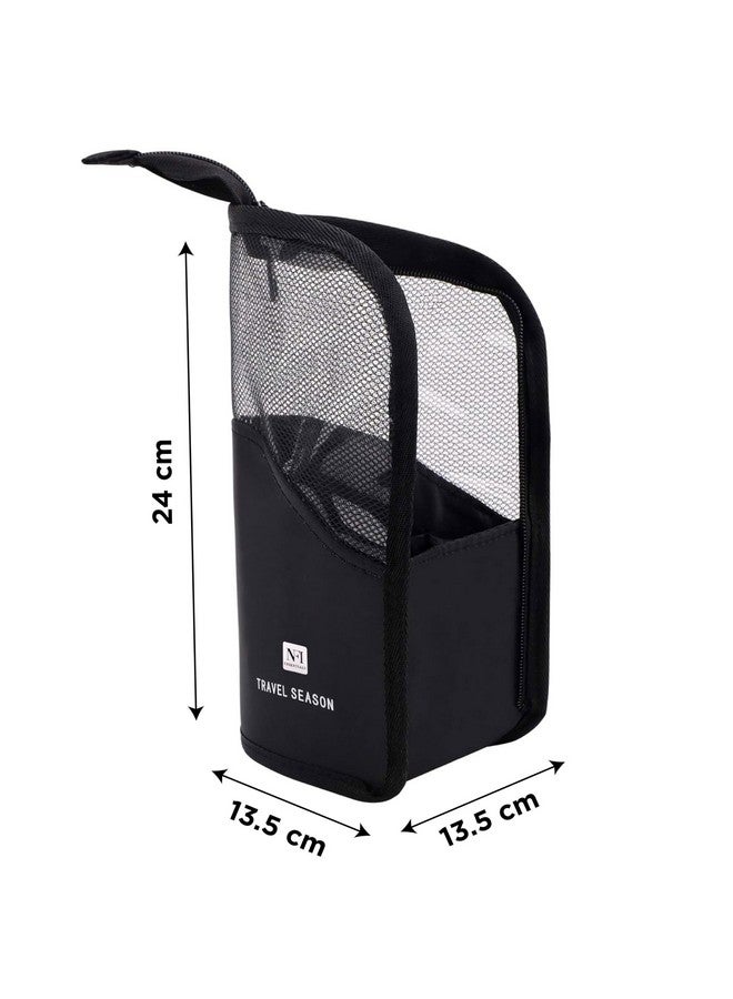 NFI essentials PVC Makeup Brush Organizer Bag for Women, Portable Makeup Brush Holder Travel Makeup Brush Case Standing Zipper Waterproof Cosmetic Brush Pouch - Image 4