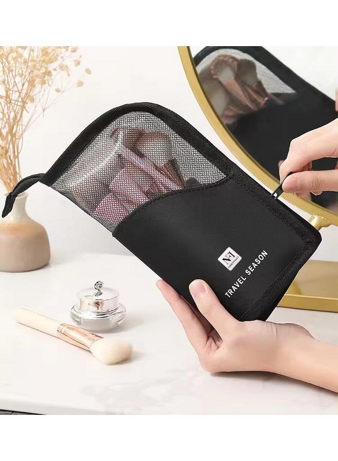 NFI essentials PVC Makeup Brush Organizer Bag for Women, Portable Makeup Brush Holder Travel Makeup Brush Case Standing Zipper Waterproof Cosmetic Brush Pouch - Image 2