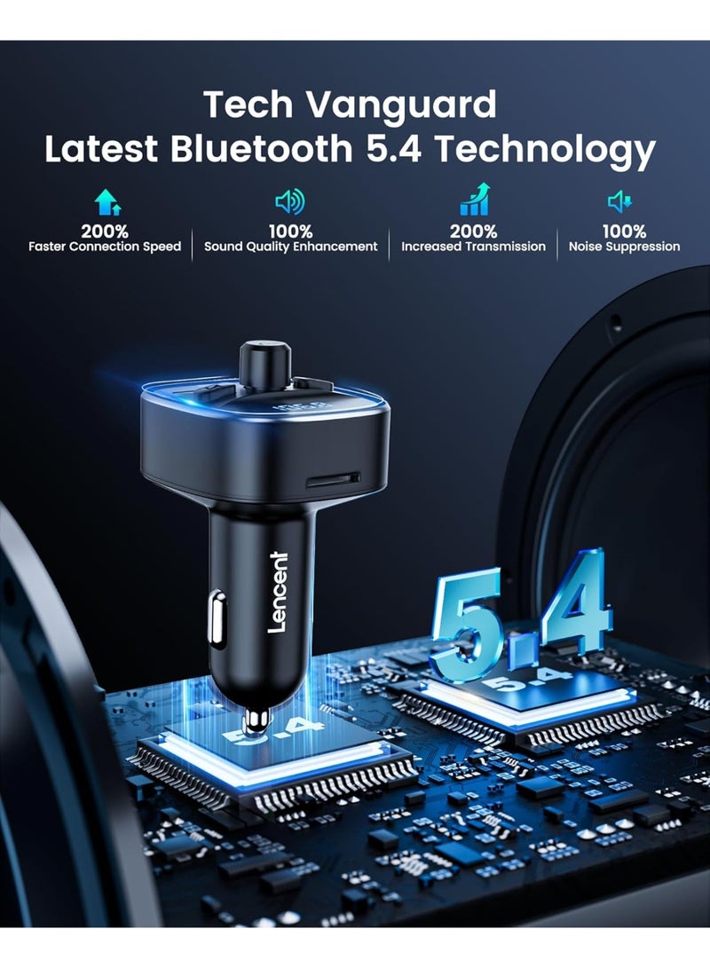 لينسينت مجموعة محول راديو لاسلكي لجهاز إرسال بلوتوث للسيارة مع منفذين - Image 1