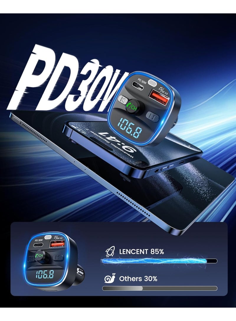 لينسينت مجموعة محول راديو لاسلكي لجهاز إرسال بلوتوث للسيارة مع منفذين - Image 4