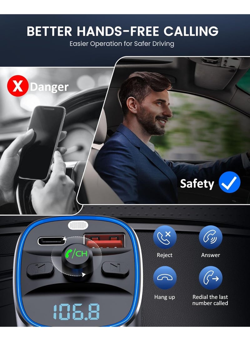 لينسينت مجموعة محول راديو لاسلكي لجهاز إرسال بلوتوث للسيارة مع منفذين - Image 3