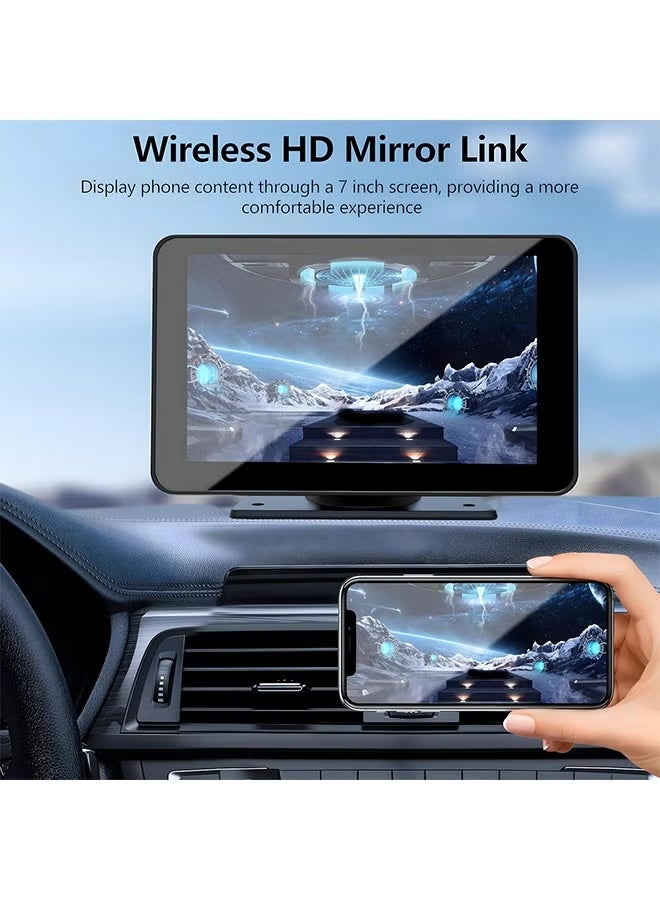 Apple Carplay Screen for Car, 7" HD Portable Car Stereo Touch Screen with Wireless Android Auto, Backup Camera, Car Audio Receivers with Voice Control, Mirror Link, Bluetooth, GPS Navigation - Image 3