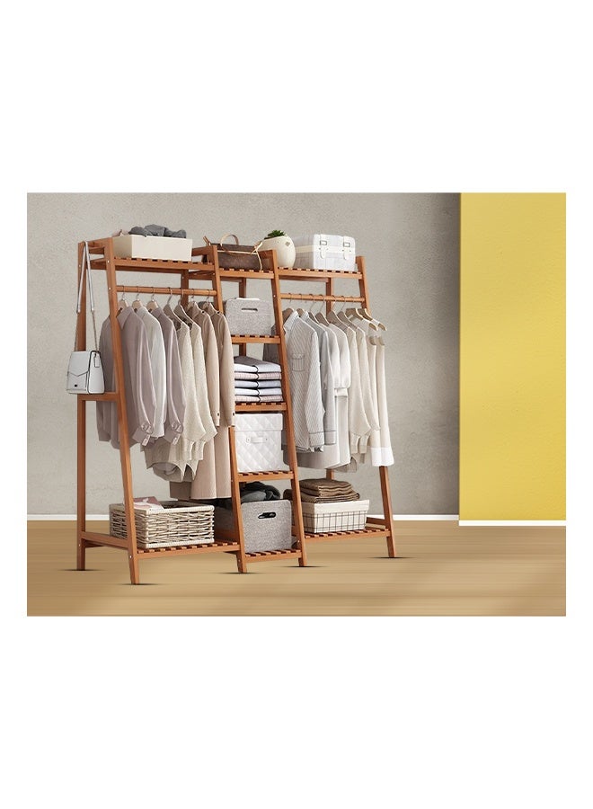NKX Wooden Coat & Hat Rack Stand - Trapezoid Ladder Design, Modular Assembly, Brown 160cm - Entryway & Bedroom Organizer - Image 2