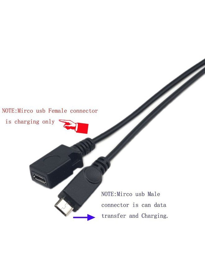 SinLoon USB 2.0 Data Charge Y Splitter Cable, Micro USB Host OTG Cable with Micro USB Power Cable (USB A F to mirc M+F) - Image 2