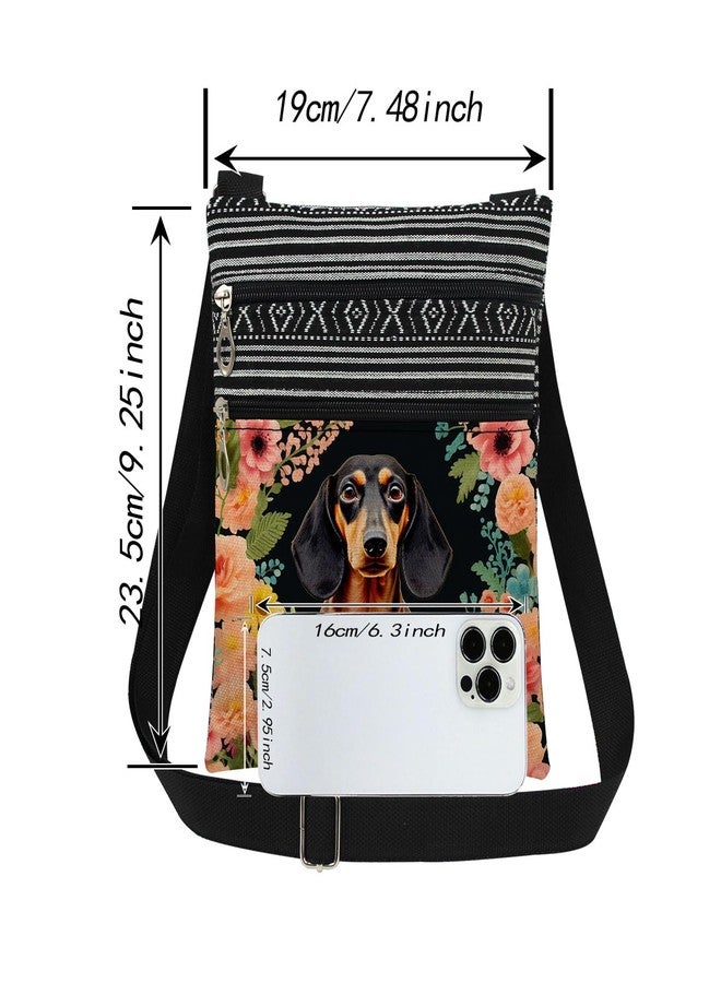 XiaoGalaee Floral Dog Adjustable Shoulder Strap Crossbody Bag Dachshund with Floral Print for Adults Unique Birthday Gift for Women Dog Lover Christmas Holiday Present for Him Friend - Image 4