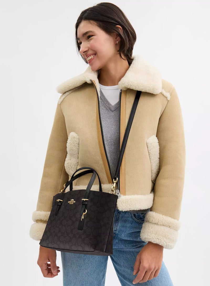 coachoutlet Coach Mollie 25 Hand Bag, Women's Shoulder Bag, Women's Hand Bag, Women's Tote Bag, Women's Crossbody Bag, Women's Travel Bag, 25cm-Walnut-Black - Image 2