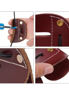 SYOSI Finger Saver, SYOSI Archery Finger Tabs Leather Shooting Finger Guard Protector Right Left Handed Finger Saver for Outdoor Recurve Bows  - Image 3