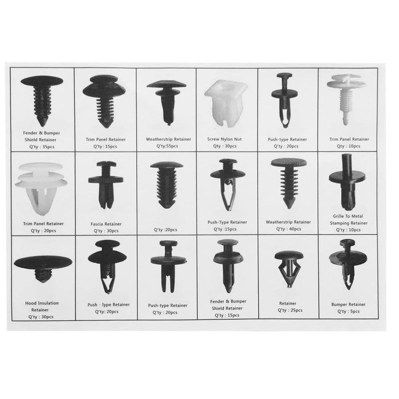 Lantee 415 Pcs Auto Car Door Fastener Clips Pins Rivet for Honda Chrysler GM Toyota Ford - Weatherstrip/Fender Bumper Shield/Hood Insulation/Fascia/Trim Panel/Push Type Retainer & Square Screw Nut - Image 5