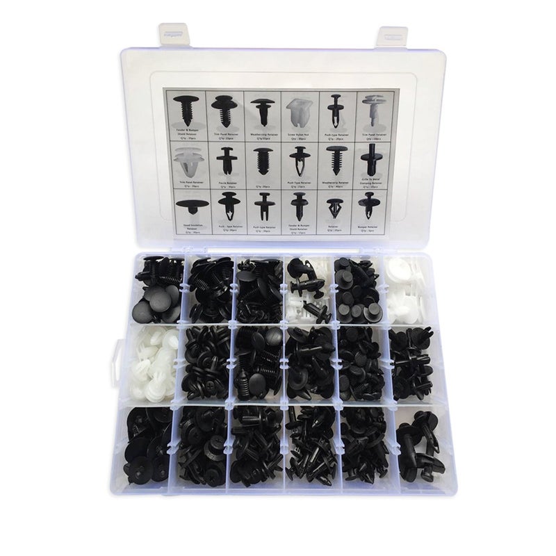 Lantee 415 Pcs Auto Car Door Fastener Clips Pins Rivet for Honda Chrysler GM Toyota Ford - Weatherstrip/Fender Bumper Shield/Hood Insulation/Fascia/Trim Panel/Push Type Retainer & Square Screw Nut - Image 1
