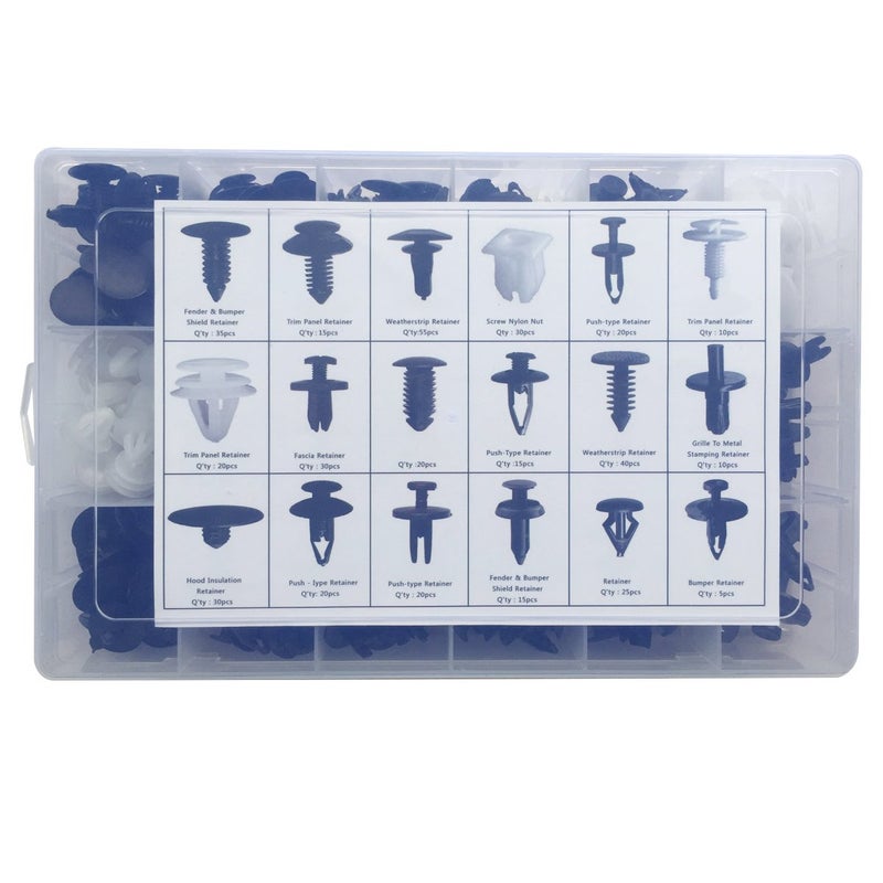 Lantee 415 Pcs Auto Car Door Fastener Clips Pins Rivet for Honda Chrysler GM Toyota Ford - Weatherstrip/Fender Bumper Shield/Hood Insulation/Fascia/Trim Panel/Push Type Retainer & Square Screw Nut - Image 4