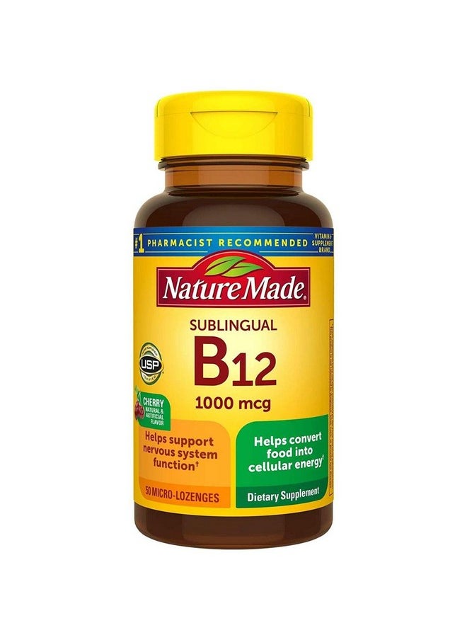 Nature Made B12 1000 Mcg Microlozenges Cherry Flavor 50 Ea (Pack Of 2)  - Image 1