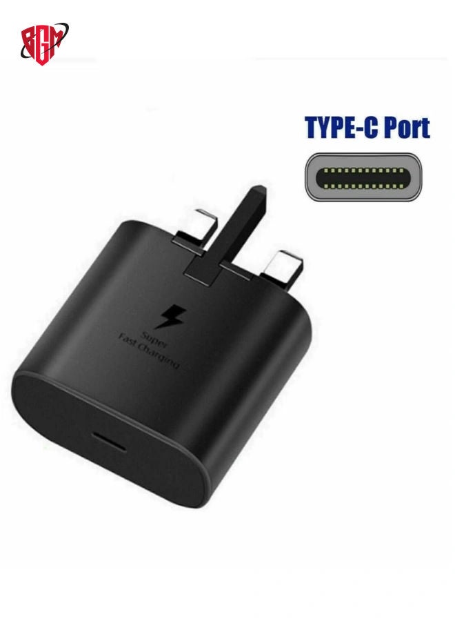 BGM compatible Samsung UK Travel Adaptor, 25W with USB Type C Cable - WhiteSamsung UK Travel Adaptor (45W with USB type C Cable) Black - Image 2
