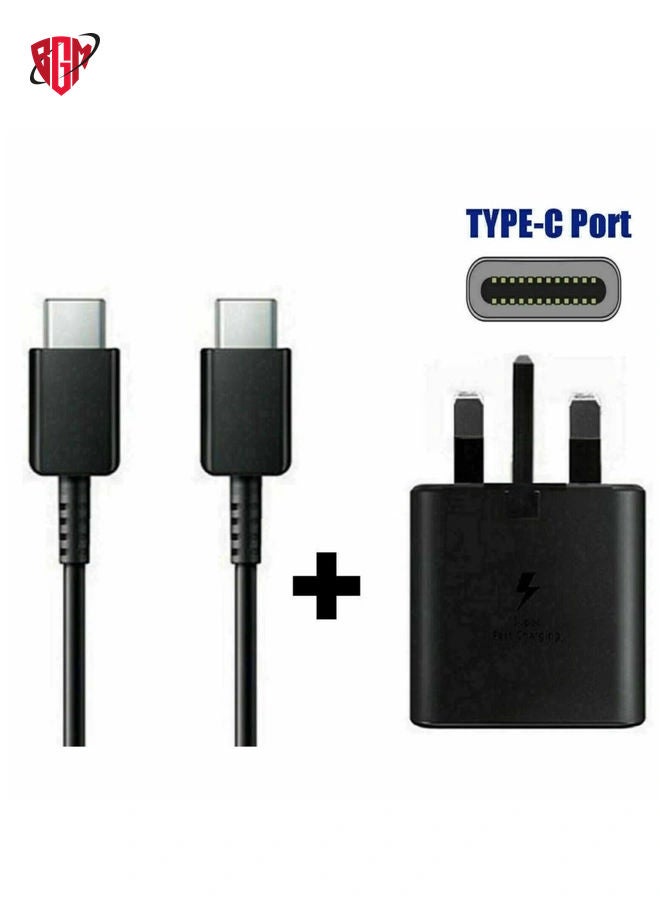 BGM compatible Samsung UK Travel Adaptor, 25W with USB Type C Cable - WhiteSamsung UK Travel Adaptor (45W with USB type C Cable) Black - Image 3