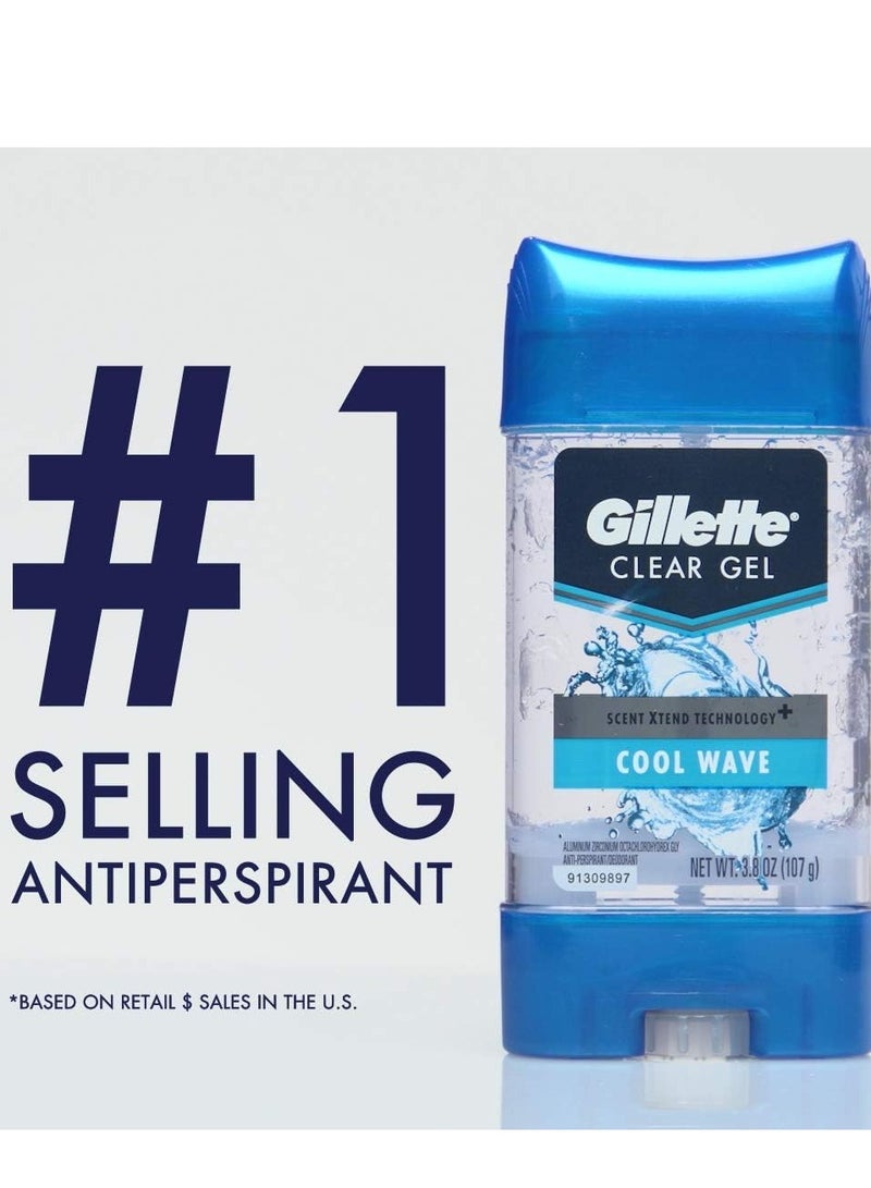مزيل عرق مضاد للتعرق للرجال، 3 قطع، ClearShield، غير مهيج، موجة باردة مع حماية من العرق لمدة 72 ساعة، 4 × 108 جم - Image 2