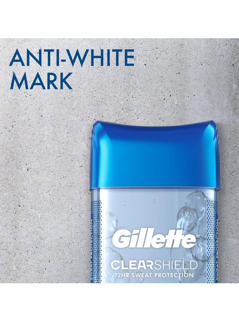 مزيل عرق مضاد للتعرق للرجال، 3 قطع، ClearShield، غير مهيج، موجة باردة مع حماية من العرق لمدة 72 ساعة، 4 × 108 جم - Image 5