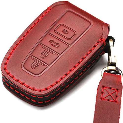 LYGKMU Car Key Fob Cover Case Compatible with Toyota Keyless Remote Control 2022、2021、2020、2019、2018、2017、2016 RAV4 Camry Corolla Avalon Tacoma Highlander 4Runner Tundra Prius Prado etc.（AN-Red） - Image 3