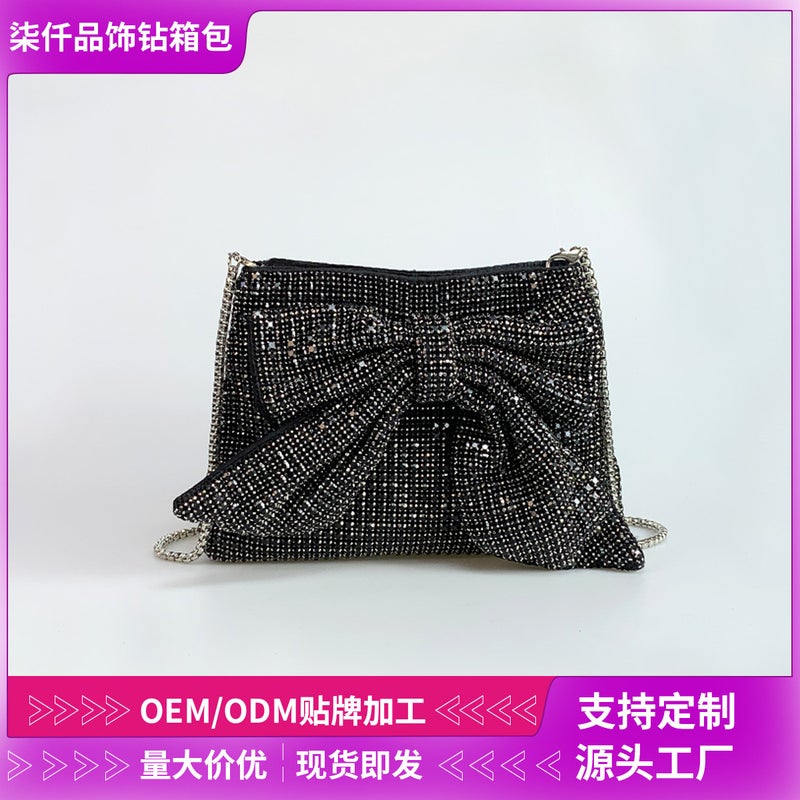 Evening Bag Women'S Diamond Rhinestone Bag Fashionable Shoulder Bag High-End Bow Bag For Women - Image 2
