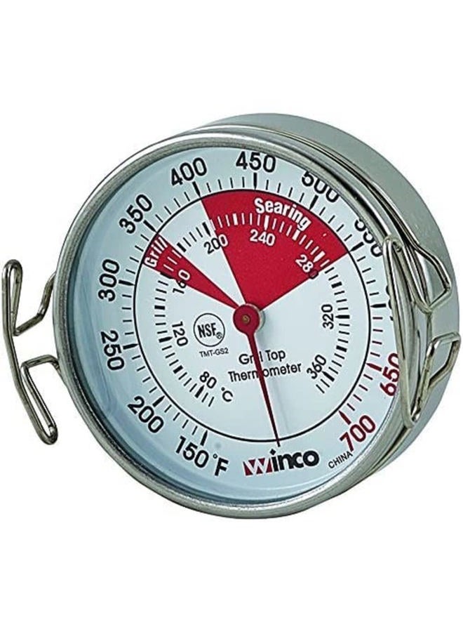 Winco ترمومتر سطح الشواء مع مشبك وعاء، 2 إنش