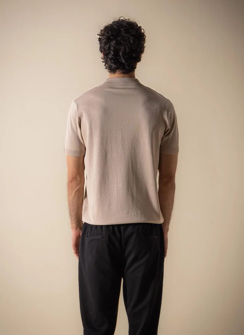 Shapes Beige SOFT TEXTURED POLO SHIRT for Men | Best Price UAE