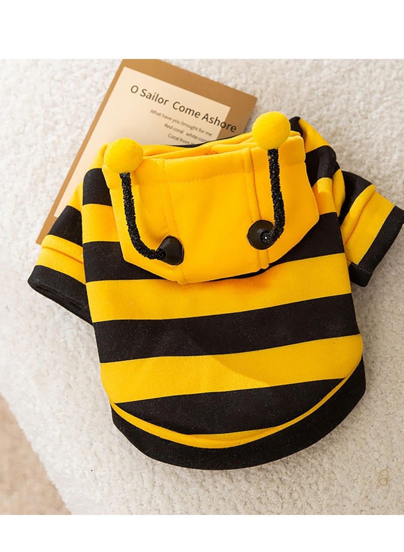Excefore Dog Bee Costume, Dog Hoodies Bee Costume, Warm Clothes Puppy Cute Hooded Coat, for Holiday Cosplay, Outfits for Cat and Small Dogs, XL (Recommended 6-7kg) - Image 3