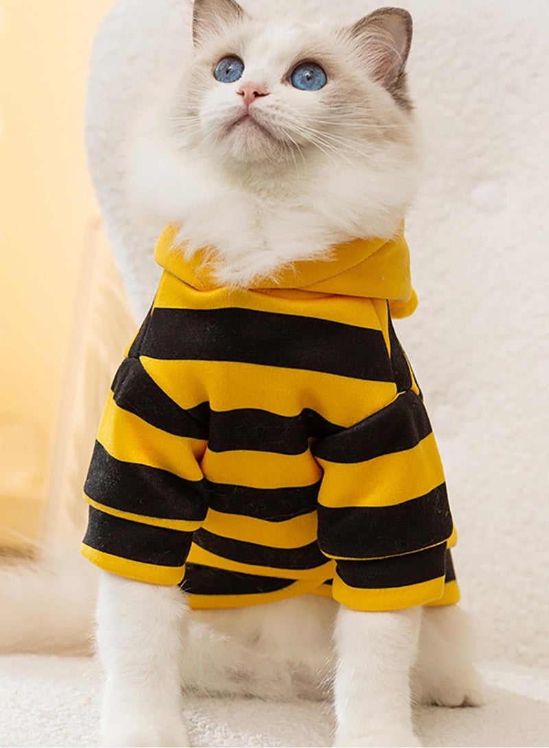 Excefore Dog Bee Costume, Dog Hoodies Bee Costume, Warm Clothes Puppy Cute Hooded Coat, for Holiday Cosplay, Outfits for Cat and Small Dogs, XL (Recommended 6-7kg) - Image 2