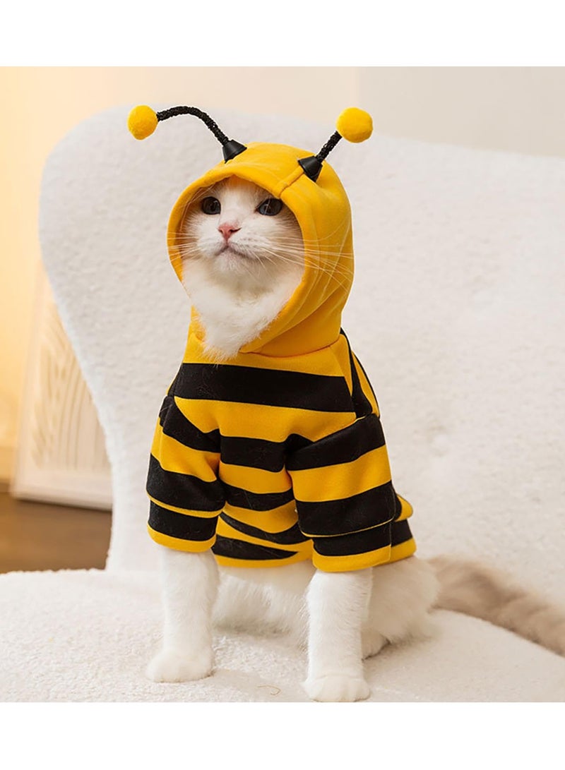 Excefore Dog Bee Costume, Dog Hoodies Bee Costume, Warm Clothes Puppy Cute Hooded Coat, for Holiday Cosplay, Outfits for Cat and Small Dogs, XL (Recommended 6-7kg) - Image 4