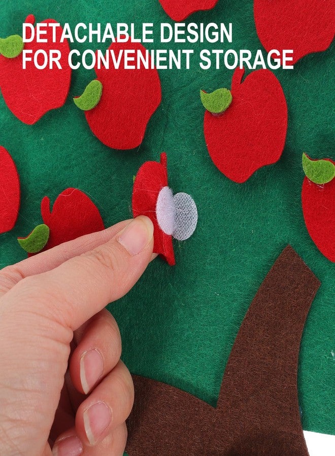 TOYANDONA 1 Set DIY Felt Christmas Apples Tree for Kids with Number and Apples Xmas Christmas Door Wall Hanging Decorations - Image 5