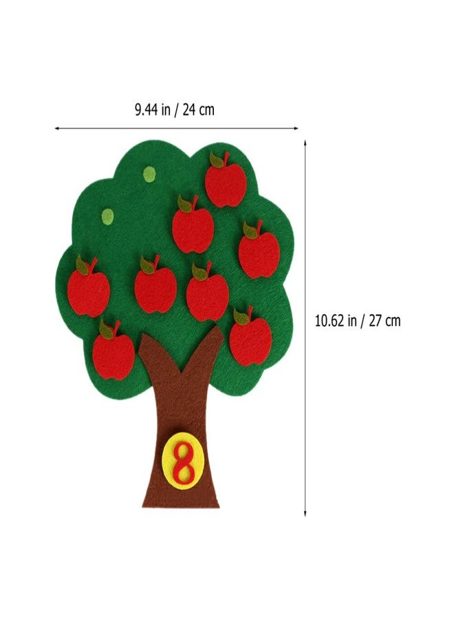 TOYANDONA 1 Set DIY Felt Christmas Apples Tree for Kids with Number and Apples Xmas Christmas Door Wall Hanging Decorations - Image 2