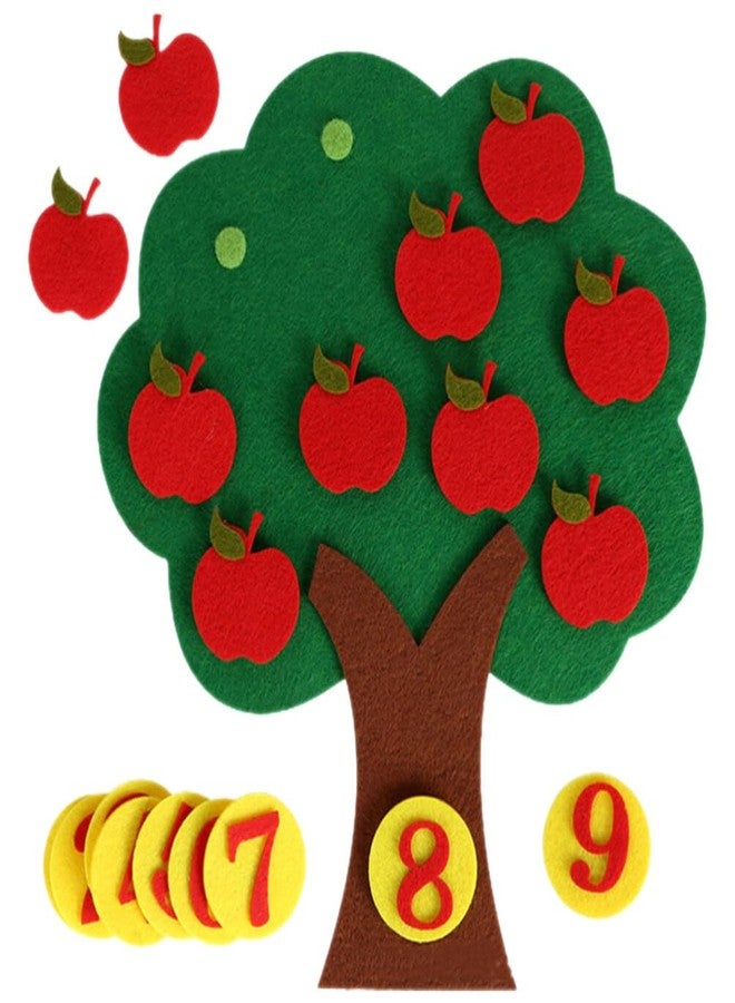 TOYANDONA 1 Set DIY Felt Christmas Apples Tree for Kids with Number and Apples Xmas Christmas Door Wall Hanging Decorations - Image 1