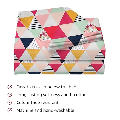 STARNSTYLE Polycotton 220 TC Floral Printed King Size Double Bedsheet with 2 Pillow Covers, (90 x 90 Inches,) - Image 3