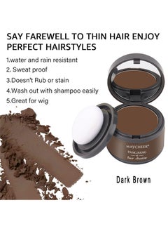 MAYCHEER Instantly Root Cover Up Hairline Shadow Powder, Root Touch Up Hair Powder, Grey Hair Coverage Hair Powder For Womem With Eyebrows, Beard Line, Bald Spots (Dark Brown)  - Image 4
