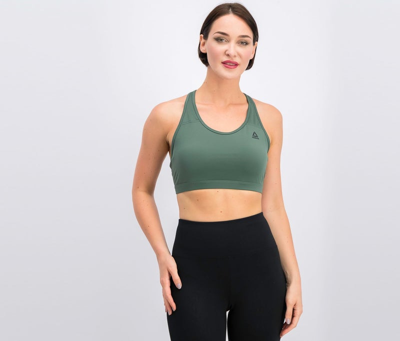 Reebok Sport Workout Ready Racerback Bra, Green - Image 1