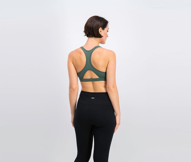 Reebok Sport Workout Ready Racerback Bra, Green - Image 2