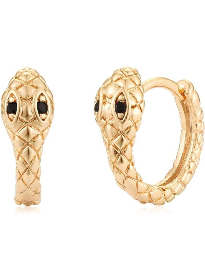 ميفيكو المرأة Huggie أقراط الذهب هوب النائم 14K الذهب شغل صغيرة بسيطة اليدوية هيبوالرجينيك مجوهرات يومية - Image 1