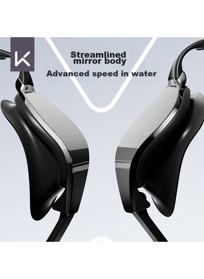 Keep Swimming Goggles, High-definition Anti-fog Waterproof, For Men And Women, Racing Clear Lens, Coated Professional Equipment, Piano Black - Image 5