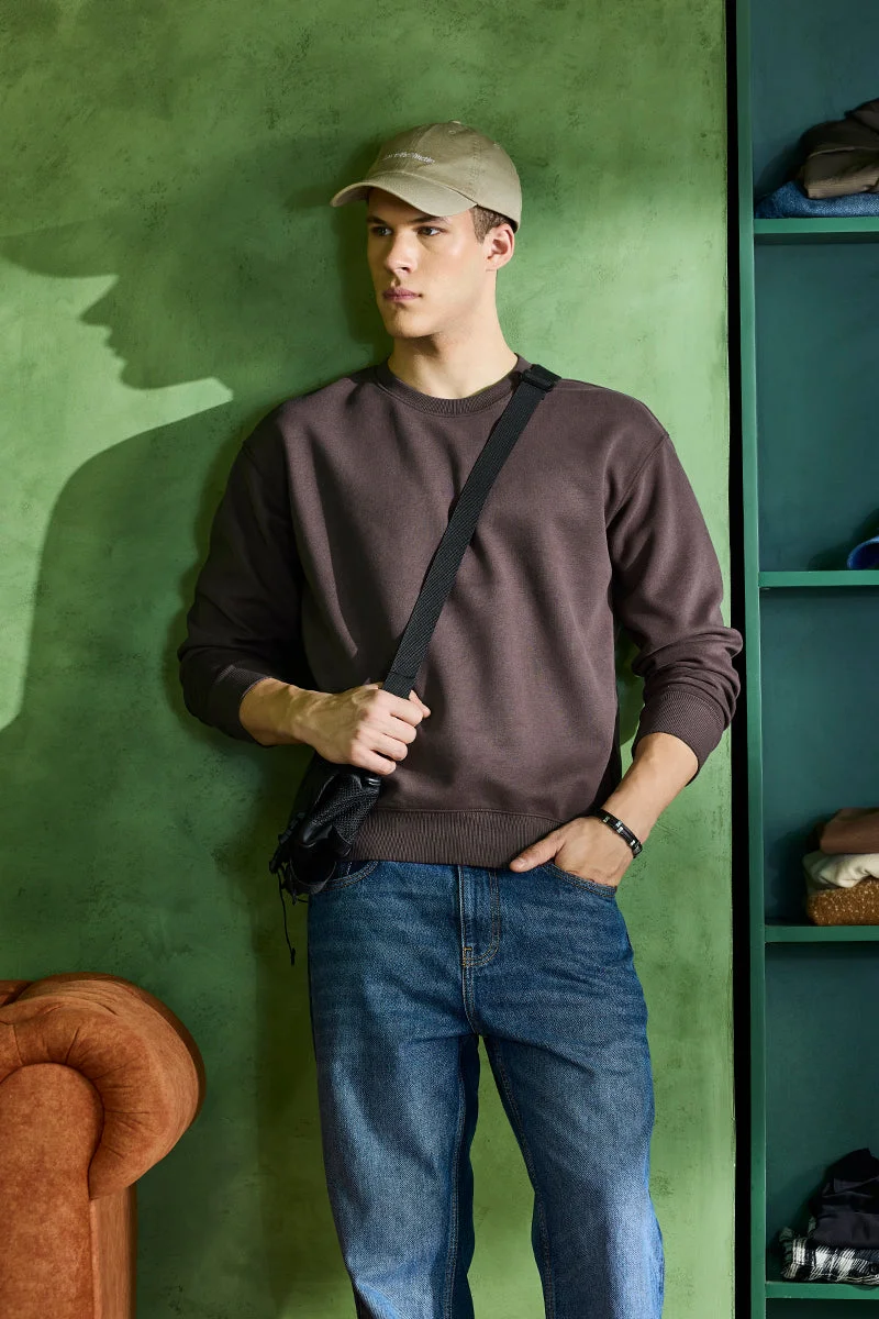 سنيتش Solid Relaxed Fit Sweatshirt
