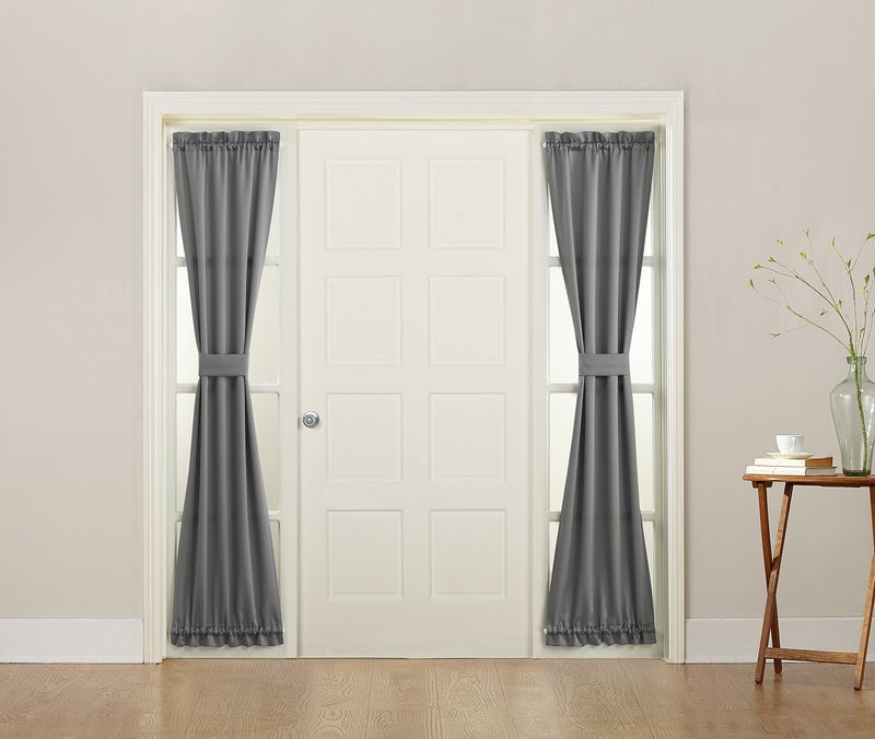 صن زيرو لوحة ستارة جانبية للباب مزودة بقضيب موفرة للطاقة من Sun Zero Barrow مقاس 26 بوصة × 72 بوصة باللون الرمادي - Image 2