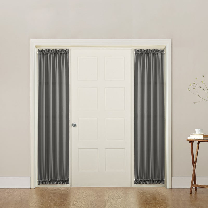 صن زيرو لوحة ستارة جانبية للباب مزودة بقضيب موفرة للطاقة من Sun Zero Barrow مقاس 26 بوصة × 72 بوصة باللون الرمادي - Image 3