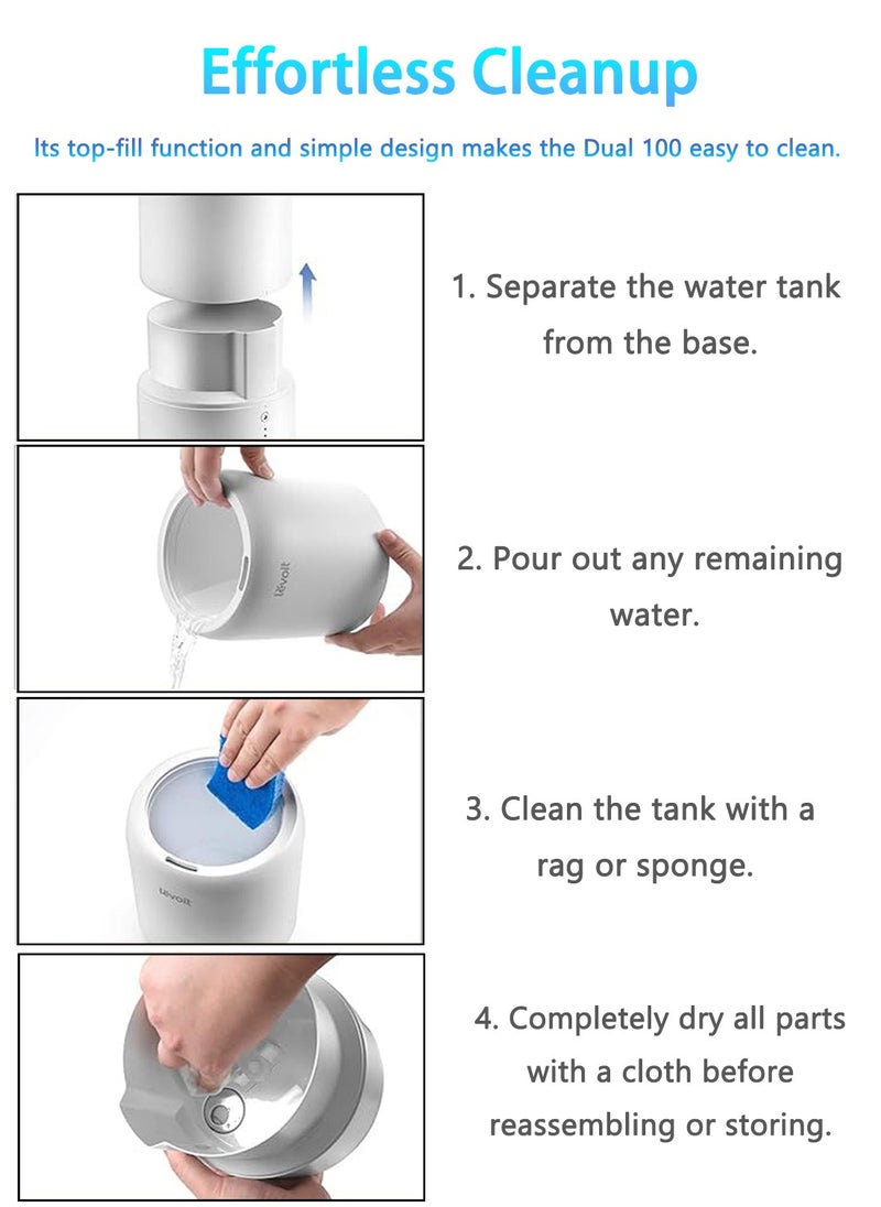 Humidifier For Living Room, Bedroom, Top-Fill Cool Mist Humidifier And Essential Oil Diffuser, Smart Sleep Mode, Silent Operation, Automatic Shut-Off.