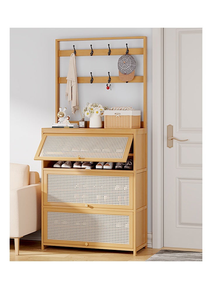 NKX Flip Door Shoe Cabinet Hanger Integrated Household Doorway Multi-functional Shoe Rack Storage 100*32*188 CM - Image 1