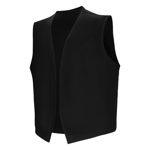 AMNPOLEN Unisex No Pocket Button Uniform Vest Halloween Costume Outfit (2X-Large, Black) - Image 3
