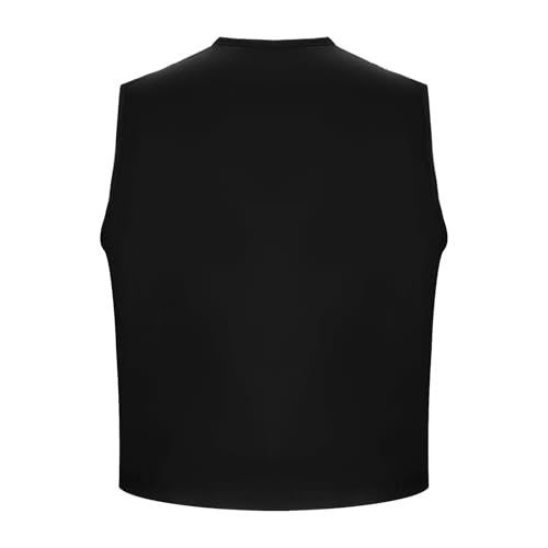 AMNPOLEN Unisex No Pocket Button Uniform Vest Halloween Costume Outfit (2X-Large, Black) - Image 2