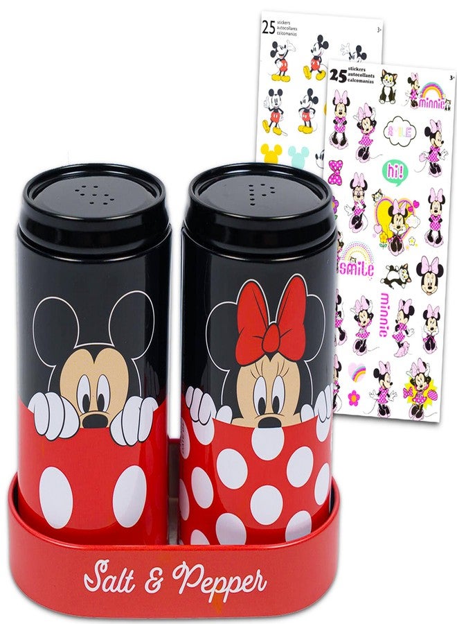 Minnie Disney Kitchen Accessories Bundle - Mickey and Minnie Salt and Pepper Shakers Plus Stickers - Image 2