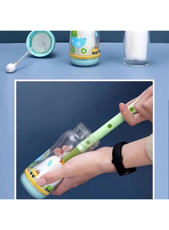 Green Handle 3 In 1 Adjustable Long Handle Cup Brush For Kitchen Glassware - Image 2