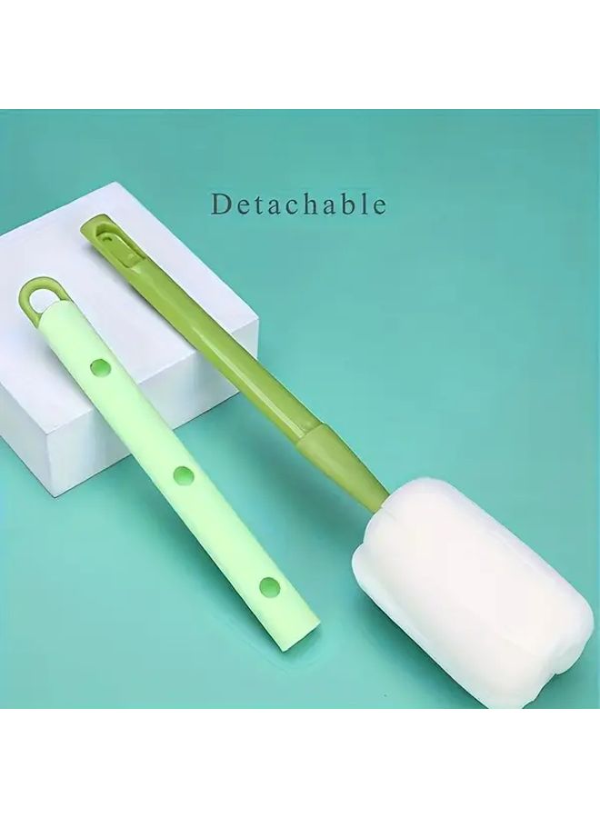 Green Handle 3 In 1 Adjustable Long Handle Cup Brush For Kitchen Glassware - Image 4