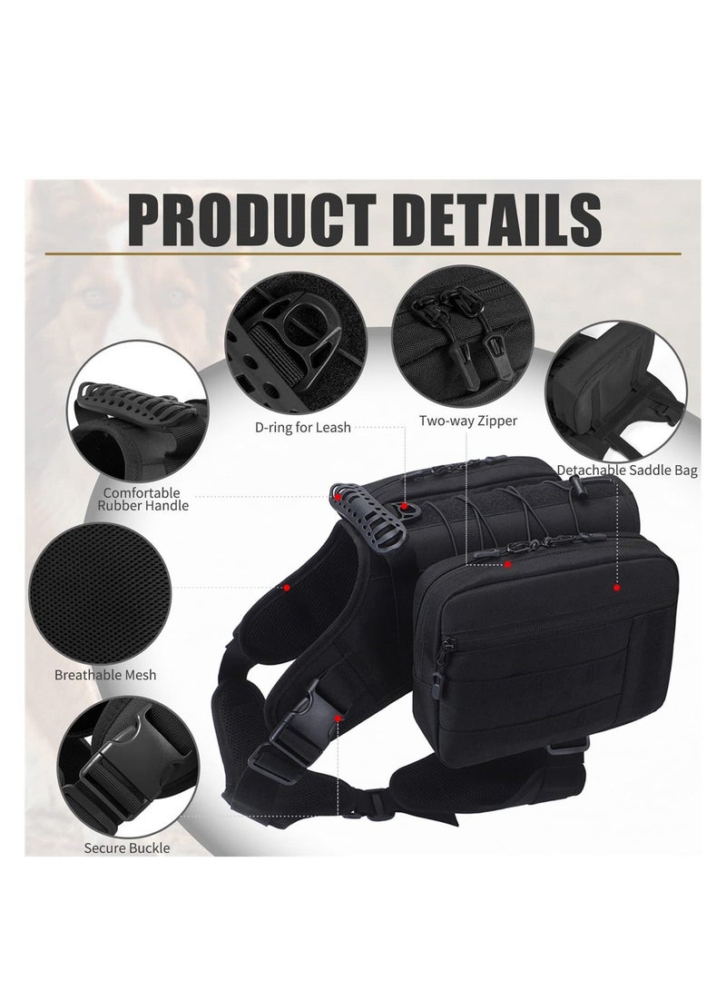 NIBEMINENT Dog Backpack for Medium and Large Dogs, Outdoor Travel, Camping, Hiking Saddle Bag Rucksack with Side Pockets Adjustable Strap  - Image 3