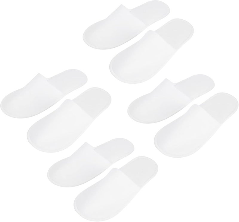 POCREATION POCREATION Spa Slippers 50 Pairs Plush Closed Toe Slippers Fit Size for Men and Women for Hotel Guest Used White Non Slippers 